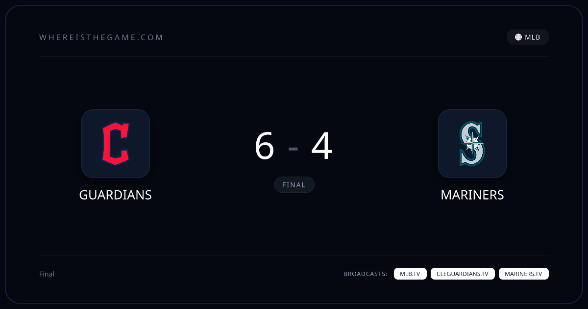 Guardians vs Mariners Live Stream & TV Schedule (2026-03-26)