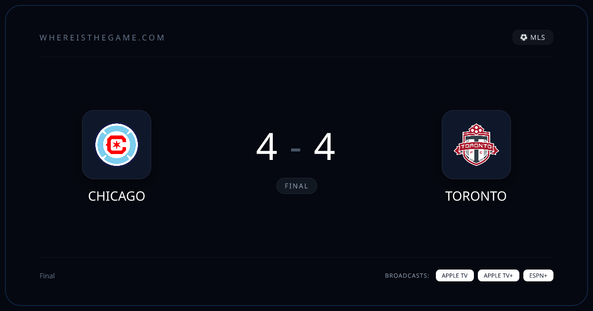 Where to Watch Chicago vs Toronto: TV & Stream