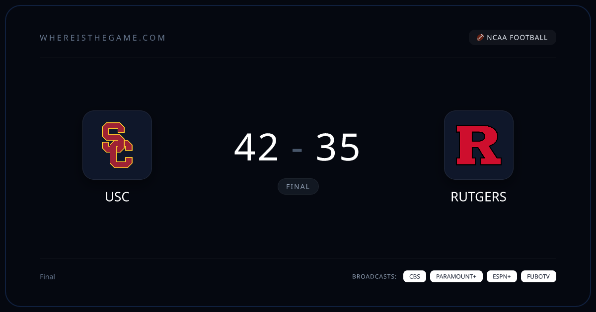 USC vs Rutgers Live Stream & TV Schedule (2026-09-19)