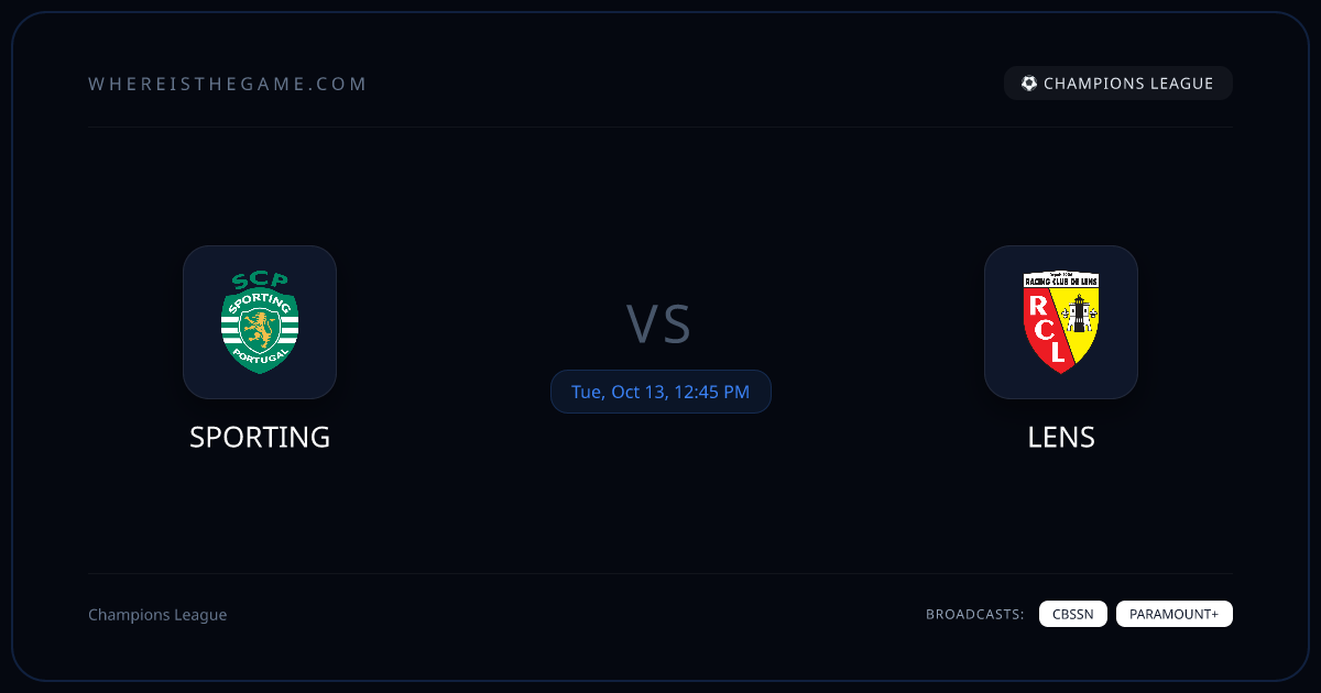 Where to Watch Sporting vs Lens: TV & Stream
