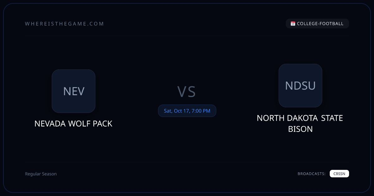 Where to Watch NEV vs NDSU