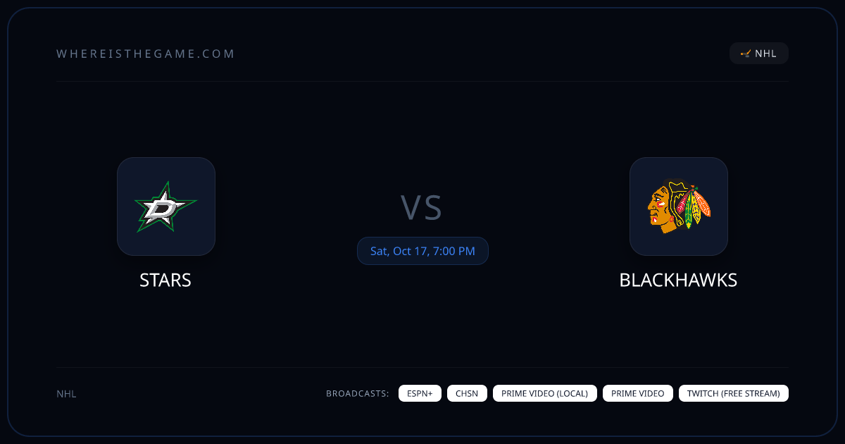Where to Watch Stars vs Blackhawks: TV & Stream