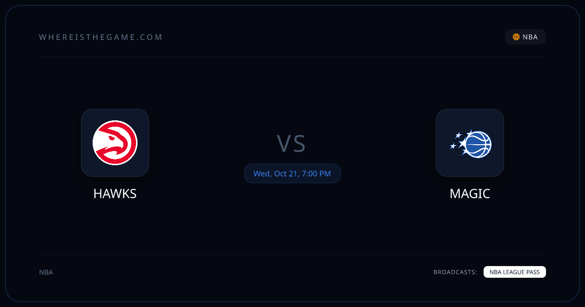 Where to Watch Hawks vs Magic: TV & Stream