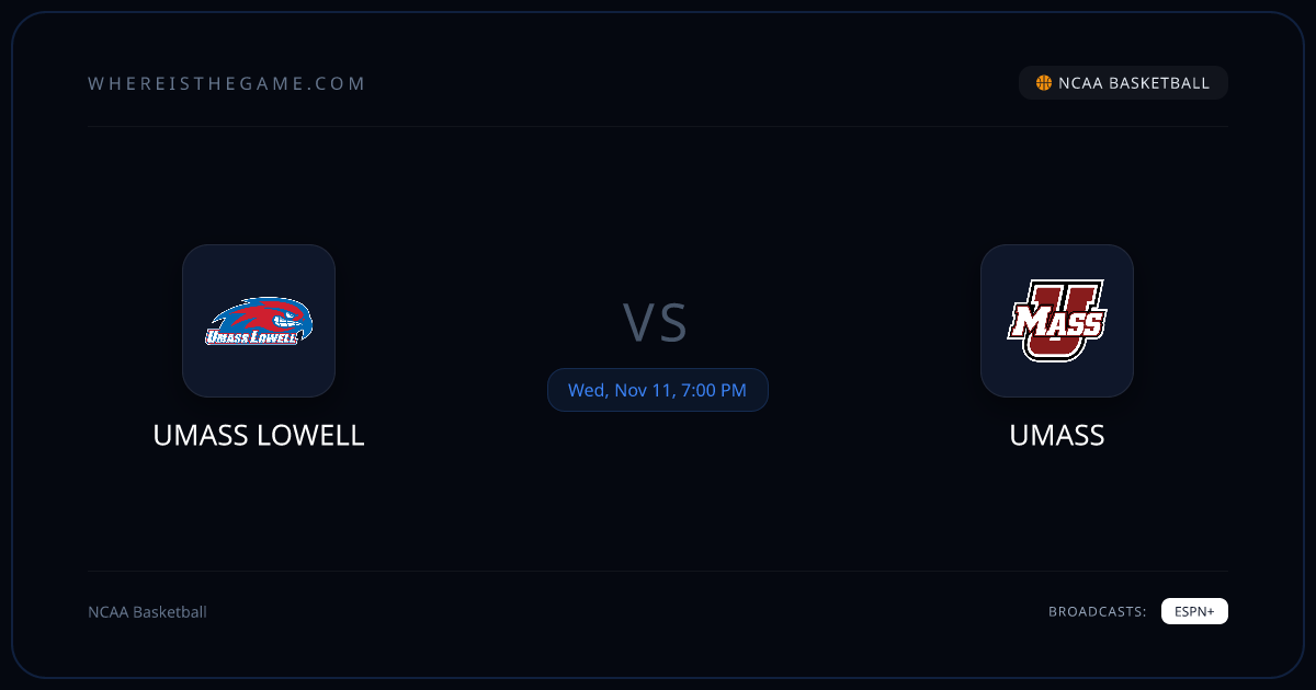 Where to Watch UMass Lowell vs UMass: TV & Stream