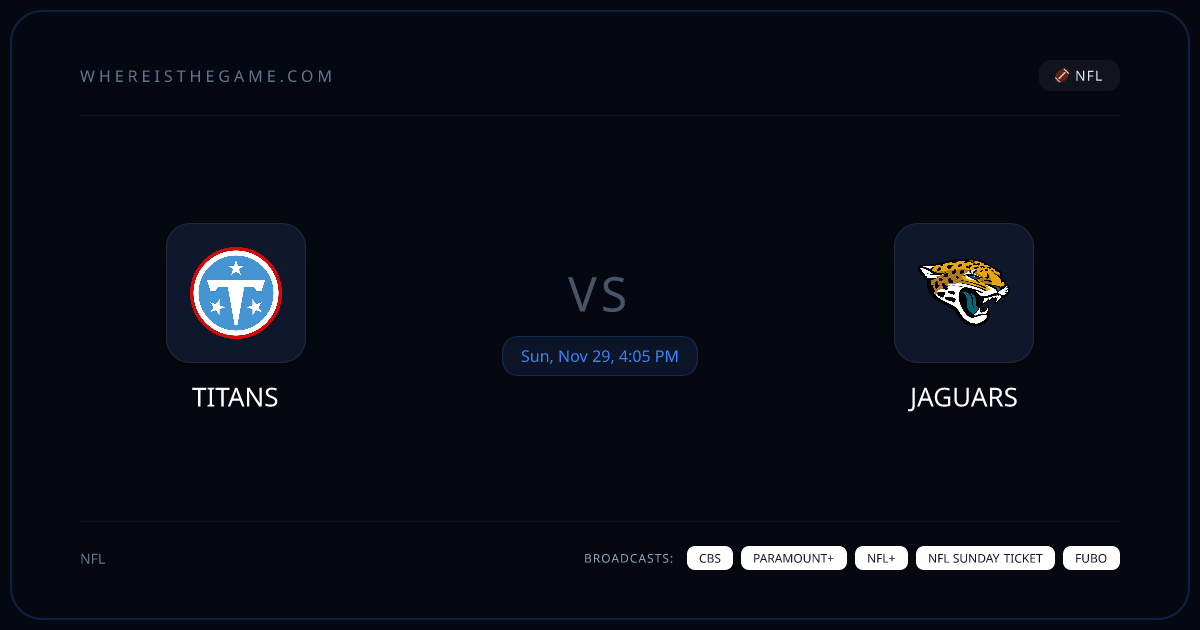 Where to Watch Titans vs Jaguars: TV & Stream