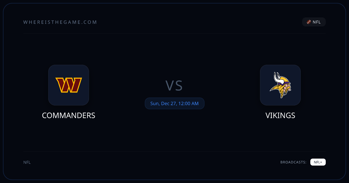 Where to Watch Commanders vs Vikings: TV & Stream